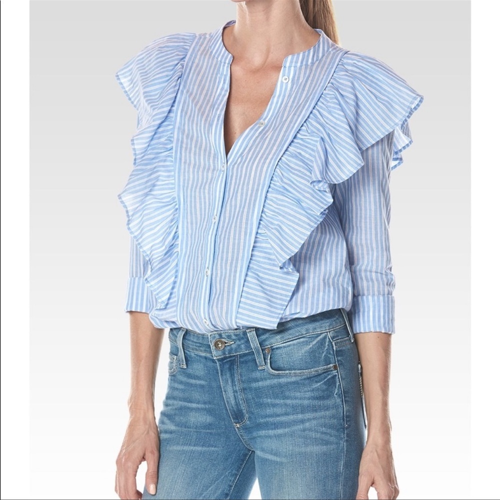 Paige Farren Ruffle Button Down Top